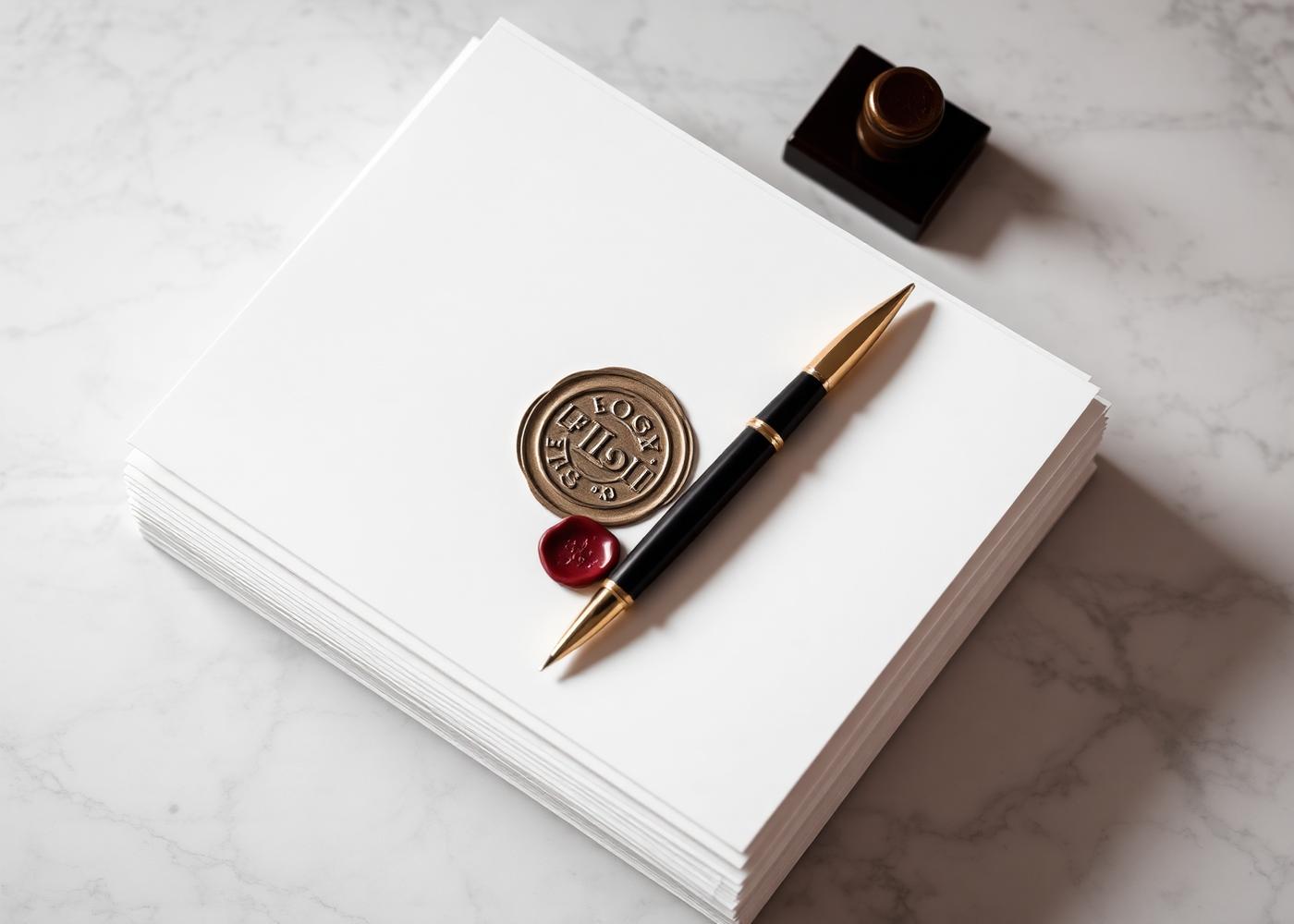 Notarized documents with wax seal